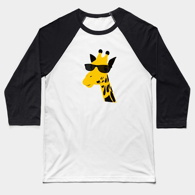 Cool Giraffe Baseball T-Shirt by SandraKC